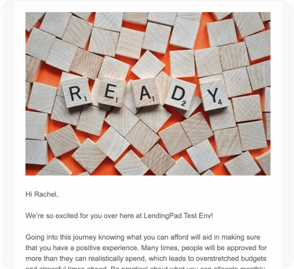 Mockup of the ready to close email from Aduvo